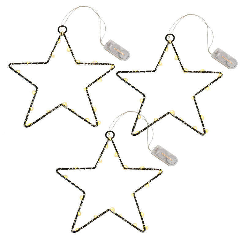 Battery Operated LED Lighted Metal Stars