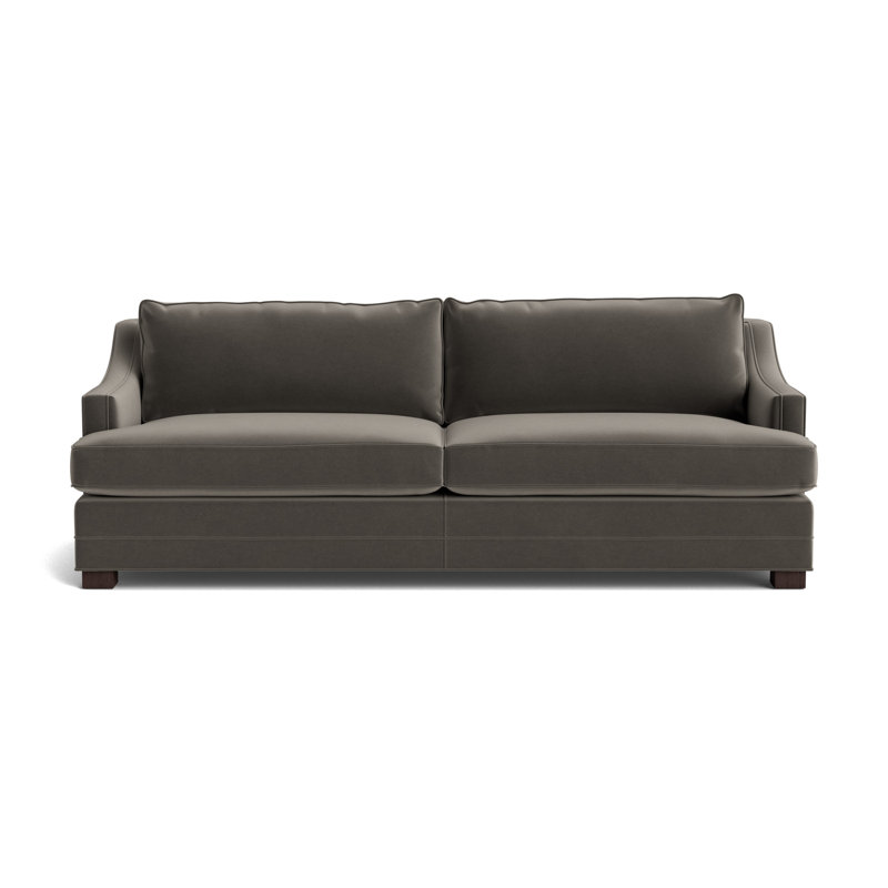 Keaton Slope No Nail 84 Sofa, Java, Performance Velvet - Graphite