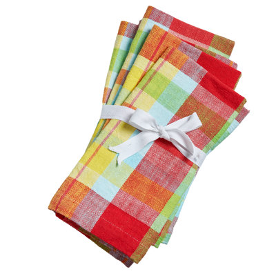 Fresh Pick Plaid Napkin Set Of 4 Multi Cotton Everyday