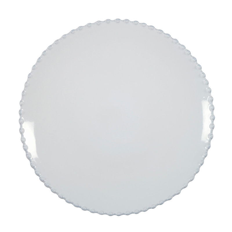 Pearl Stoneware Dinner Plate, White