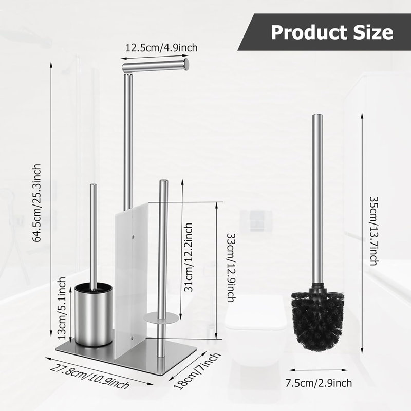 Free Standing Toilet Paper Holder, Silver
