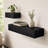 Thicker Black Floating Shelf with Invisible Brackets, Deeper Surface, Wall Storage