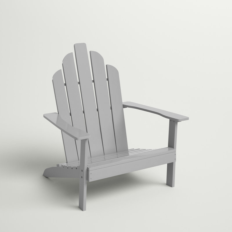 Chaise Adirondack en bois massif Ivania, Gris