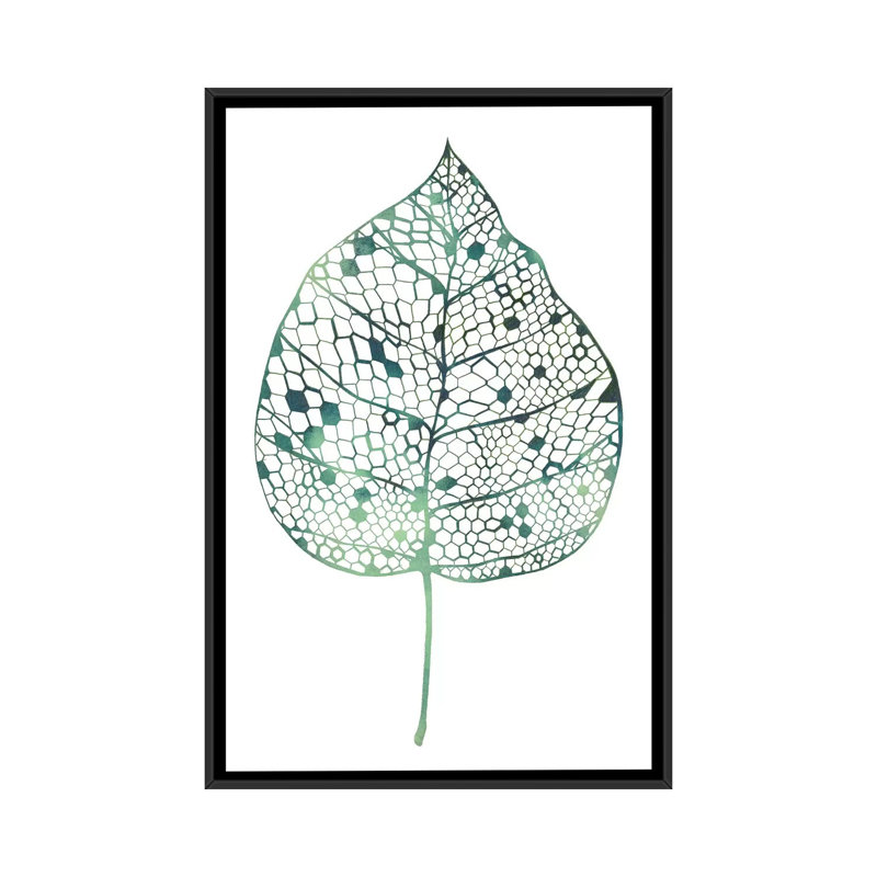 «Veiled Leaf II» par Grace Popp - impression sur toile tendue, H 26 po x l 18 po x P 1,5 po, Toile avec cadre noir
