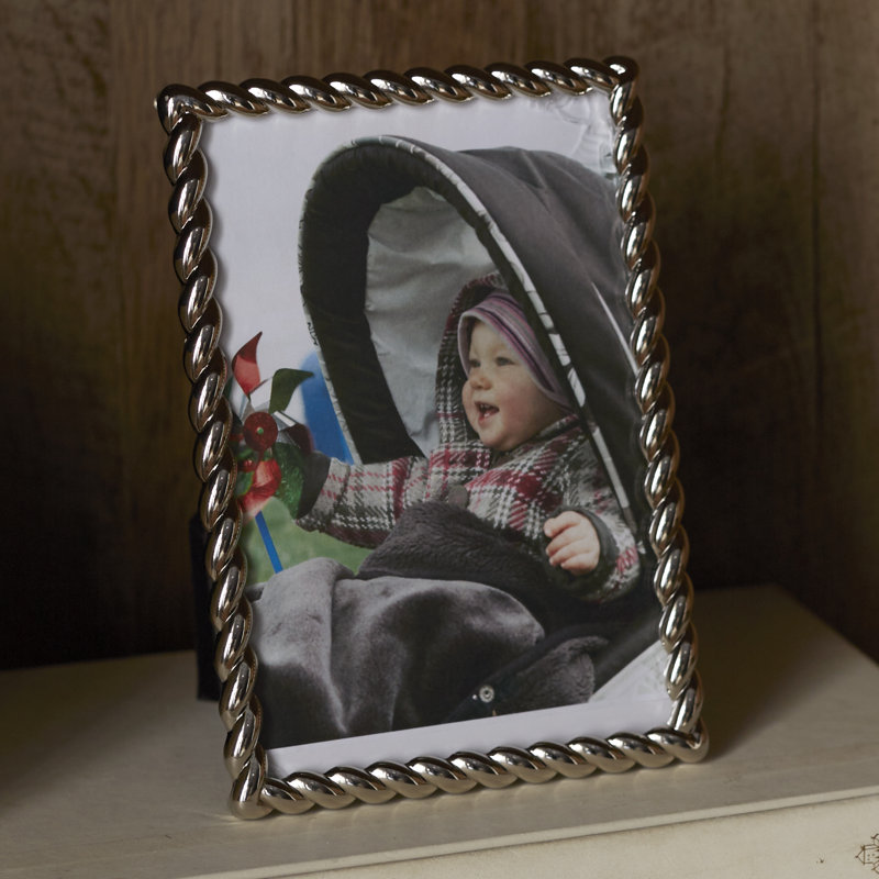 Aricka Silver Metal Beaded Picture Frame, 4" x 6"