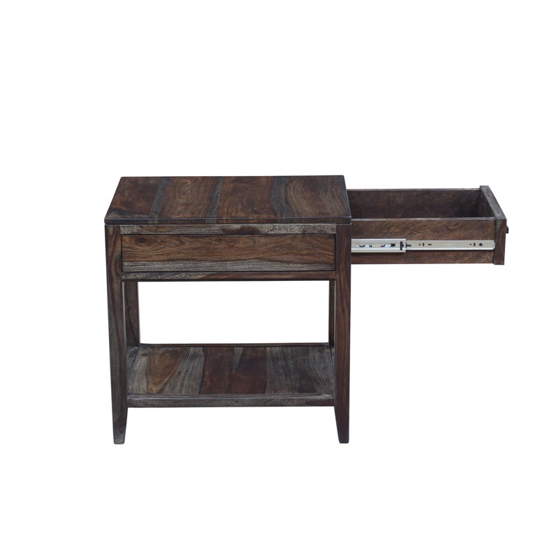 Gaugain Solid Wood End Table with Storage