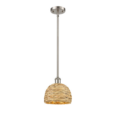 Malaga Woven Rattan 1 Light Stem Hung Pendant