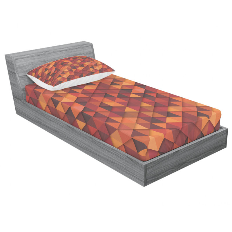 Microfiber Geometric Sheet Set, Twin XL Sheet Set with Fitted Sheet