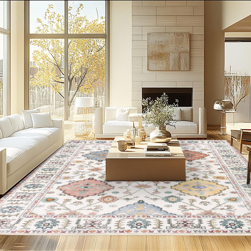 Tapis intérieur / extérieur lavable beige, Rectangulaire 8 pi x 10 pi