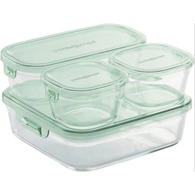 LAV Fresco 3-Piece Glass Food Storage Containers Set with Pink