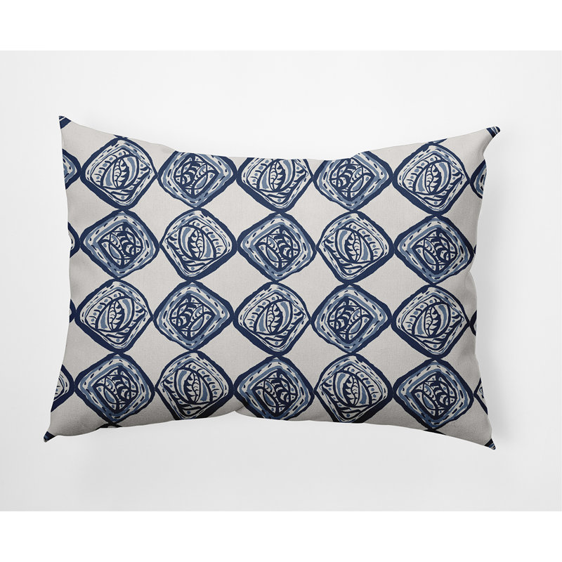 Housse de coussin carrée/insert, Bleu, Géométrique 2
