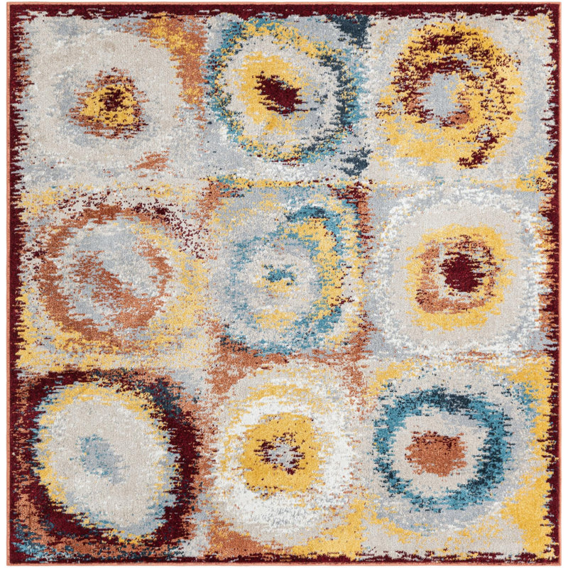  Tiles Kamala Washable Rug, Square 5'3"