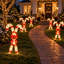 Décoration de Noël pré-éclairée en forme de canne de bonbon et d'arc rouge avec lumières DEL blanc chaud