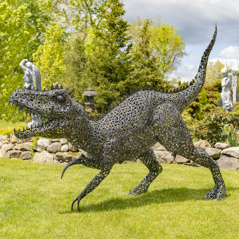 Statue de jardin dinosaures en métal