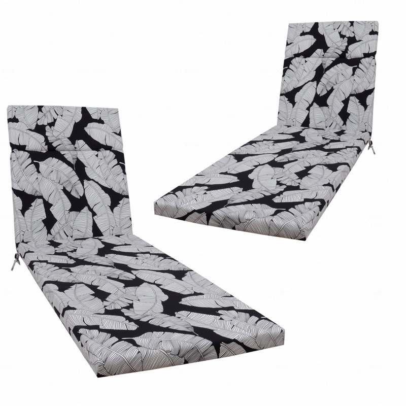 Indoor And Outdoor Chaise Lounge Chair Cushion, Outdoor Furniture Cushion With Ties, Patio Seat Cushion