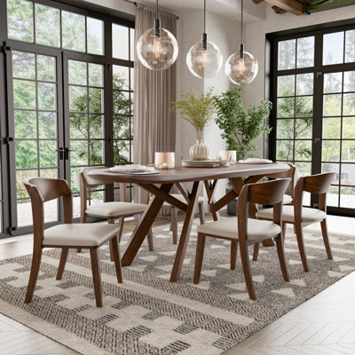 Rozella Solid Wood 7-Piece Dining Table Set