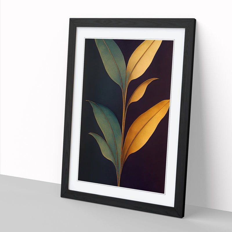 Bold Plant Leaves Vol.5 - Framed Print, 46cm H x 34cm W x 2cm D, Walnut Framed