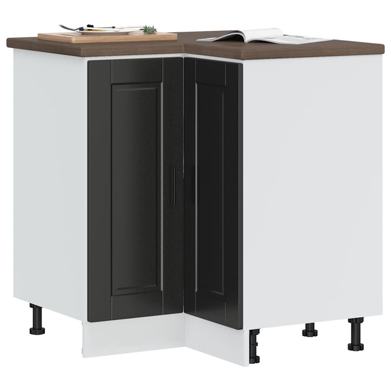 Armoire de cuisine en bois d'ingénierie vidaXL, Noir