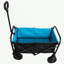 Mini chariot de plage pliable de jardinage de chariot (noir + bleu)