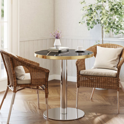 Tables basses et modernes Modern, 23,6 po en acier aggloméré marbré