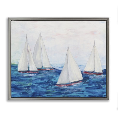Voilier «Flotte sur océan», art mural sur toile flottante par Courtney Prahl
