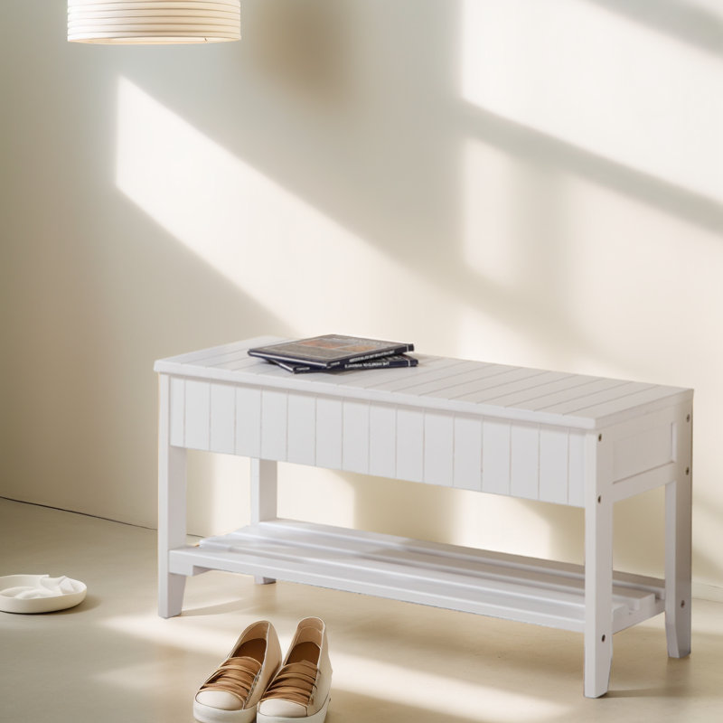 Banc de rangement pour chaussures 5 paires, Blanc
