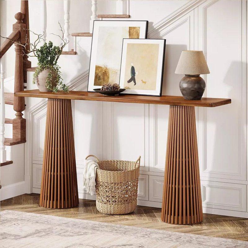 Console brun simple de style nordique, H 31,5 po x l 70,9 po x P 11,8 po