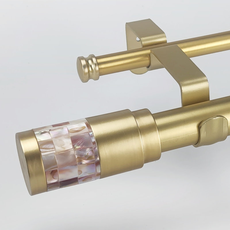 Tringle à rideaux double réglable Zaryan Gold, 72 po x 72 po