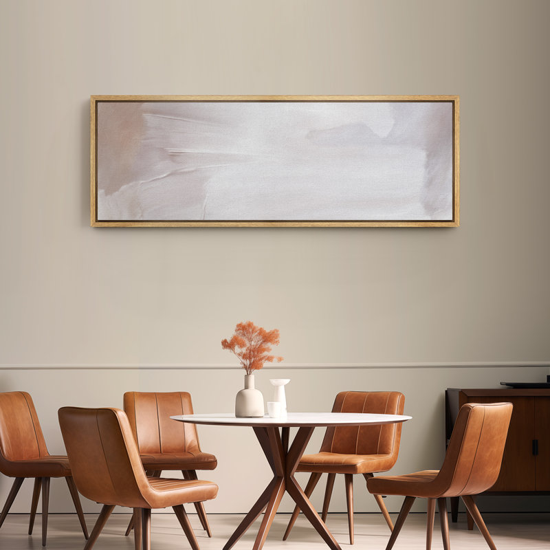 «Minimal Landscape Abstract White Minimalist», reproduction sur toile, H 20 po x l 60 po, Naturel