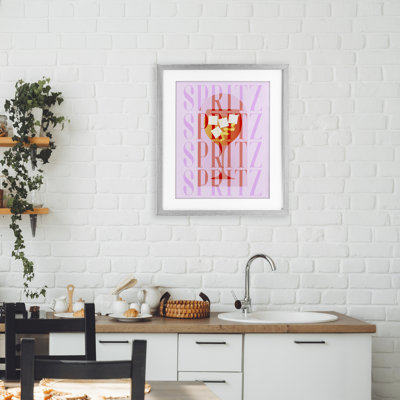 Retro Pastel Spritz Framed Print Under Glass, design by Lil' Rue