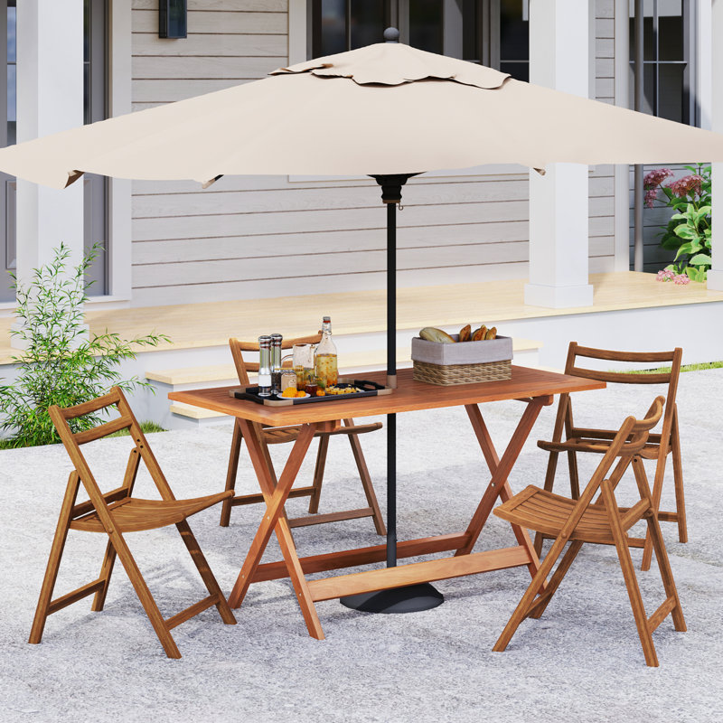 Table de salle à manger 54,5 po x 27,5 po avec trou de parasol 2 po pour balcon