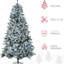 Arbre de Noël artificiel floqué, 7,5 pi, blanc froid, ignifuge, conception à ouverture automatique, assemblage facile, 48,29 po, 1254 branches à DEL 7,5 pi, feu, branches, configuration, nombre de branches, 500