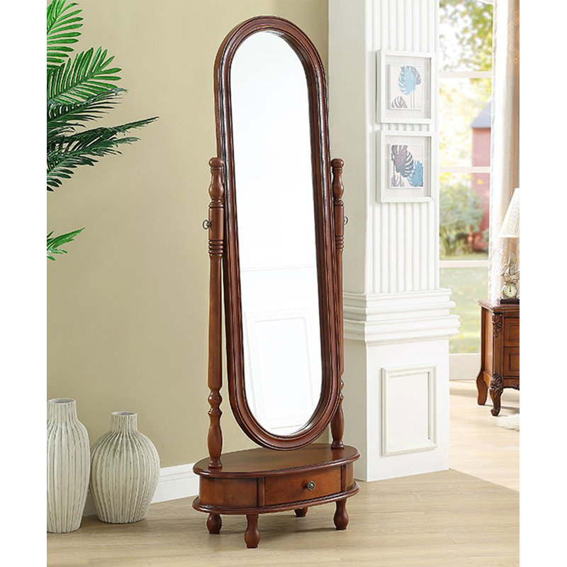 Miroir ovale en bois massif