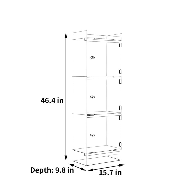 Simple and Creative Storage Bookcase, (4 Shelves) 46.4"H x 15.7"W x 9.8"D, Orange
