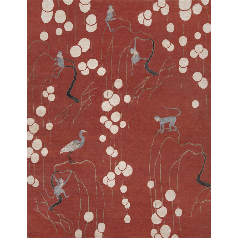 Saru Area Rug in Chocolate Brown/Ivory/Dove Gray/Tan, Rectangle 9' x 12'