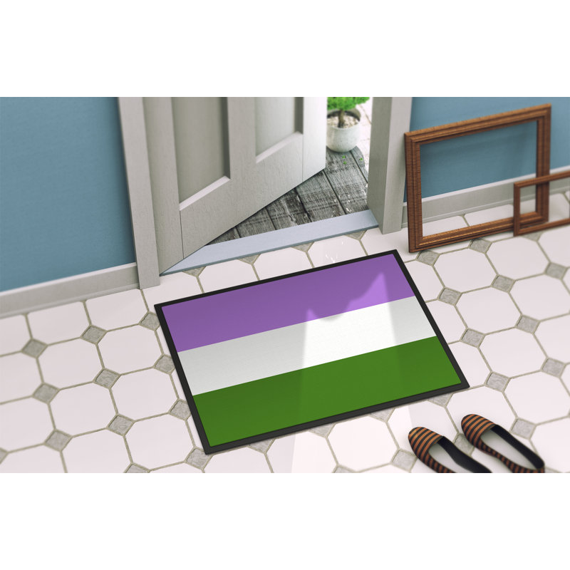 Tapis de porte USA Gay Pride, l 24 po x L 36 po, Fierté non-binaire