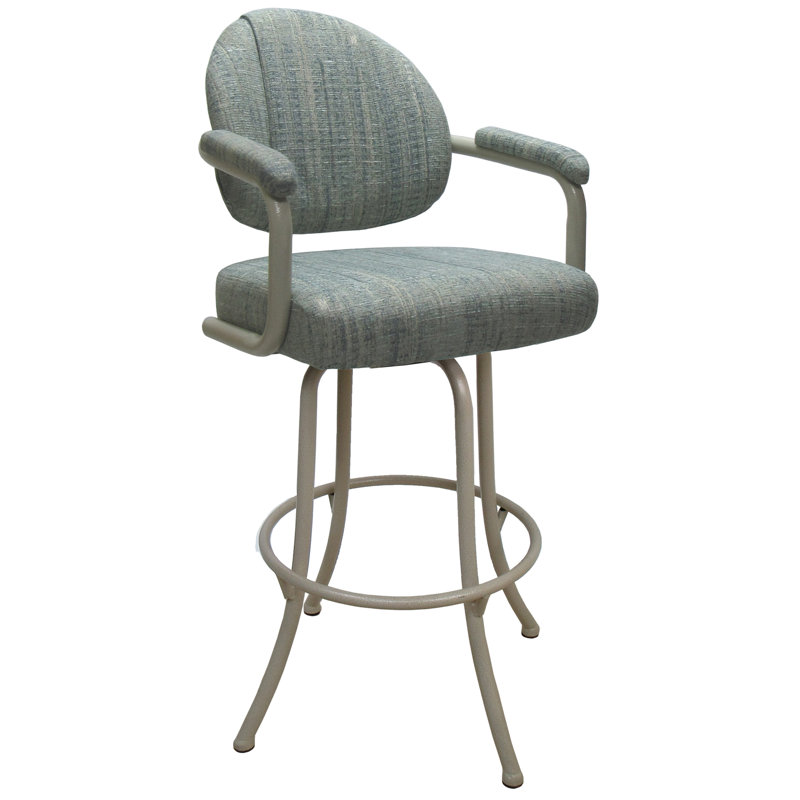 Tabouret de bar Gurteerith, Mélange de polyester bleu, Bar Stool (30" Seat Height)