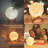 3D Moon Lamp with 7.1' Wooden Base,LED Night Light, Mood Lighting with Touch Control Brightness