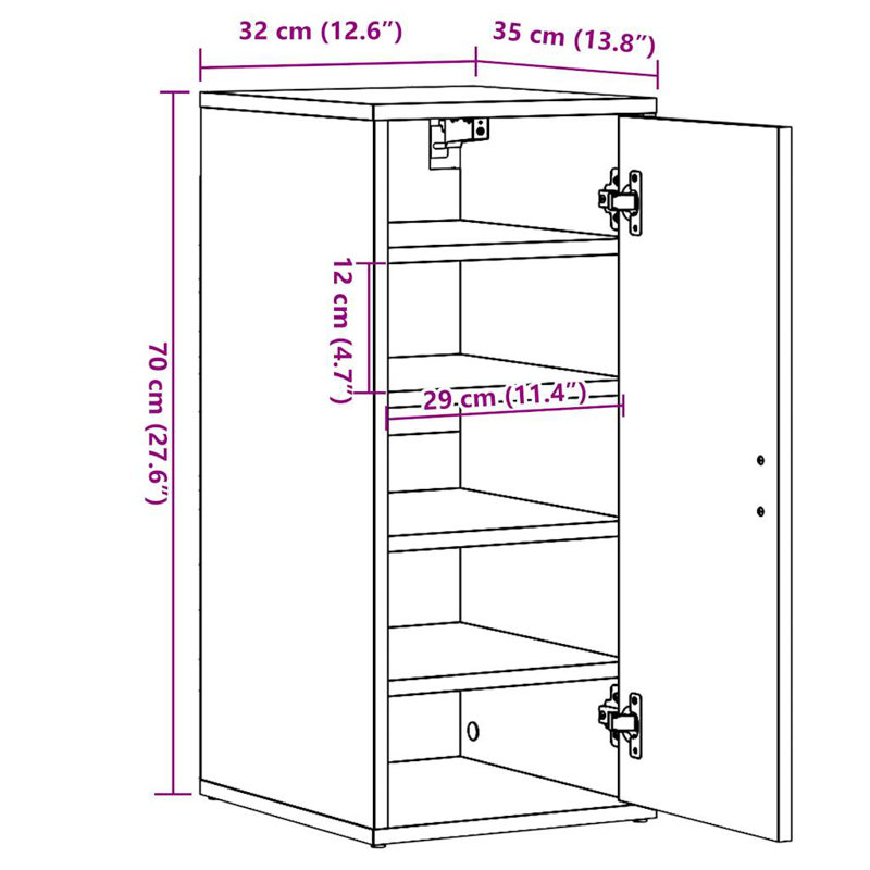Shoe Cabinet 32x35x70 cm Engineered Wood, Old Wood