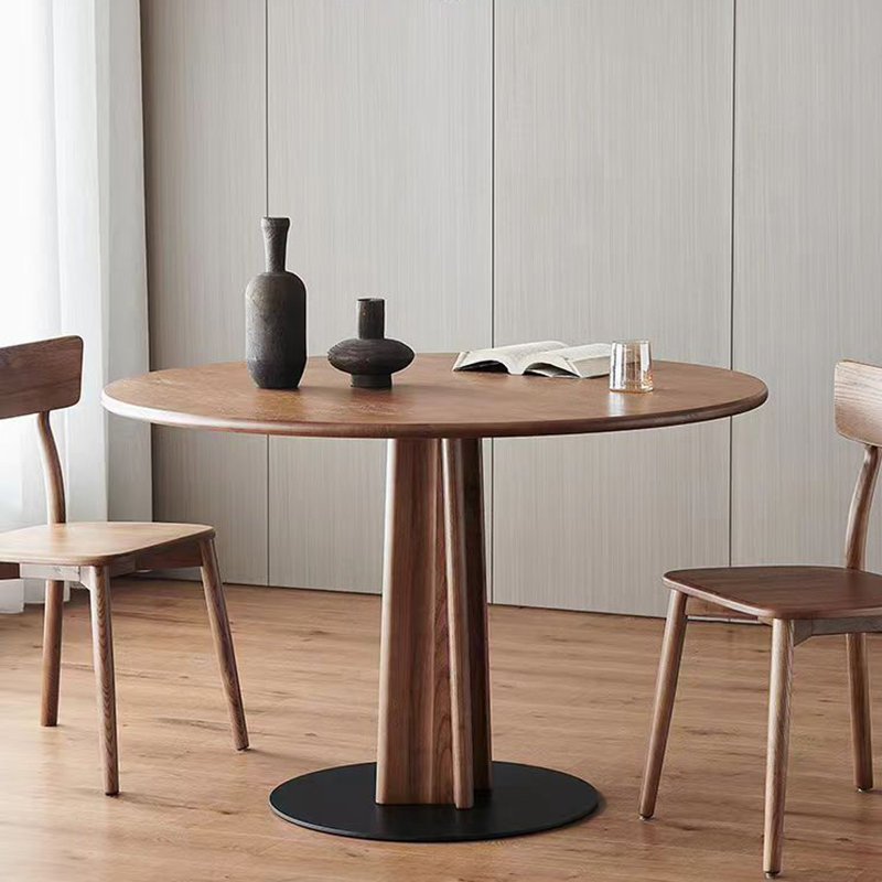 Simple solid wood round table, 29.92"H x 47.24"L  x 47.24"W