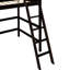 Lit mezzanine simple en bois massif avec espace intégré-821581329