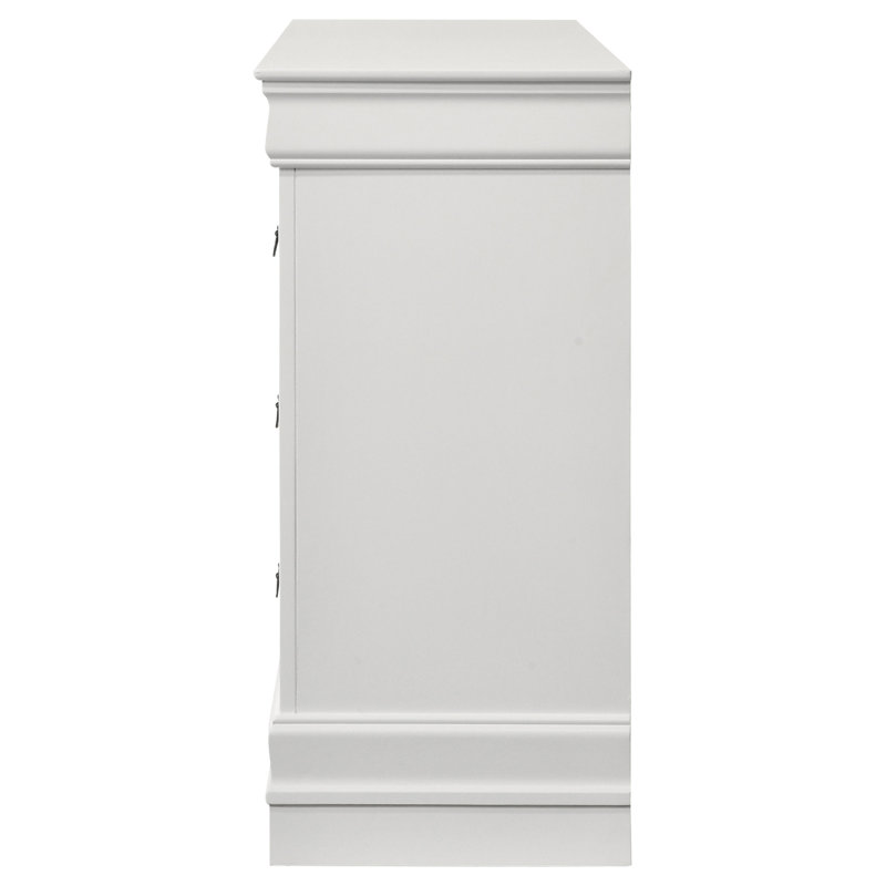 Daleyza 6-drawer Dresser White, White, Black