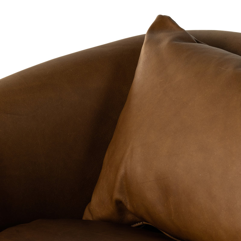 Topanga Swivel Armchair, Heirloom Sienna Genuine Leather