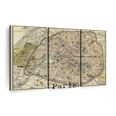 " Vintage Paris City Map "