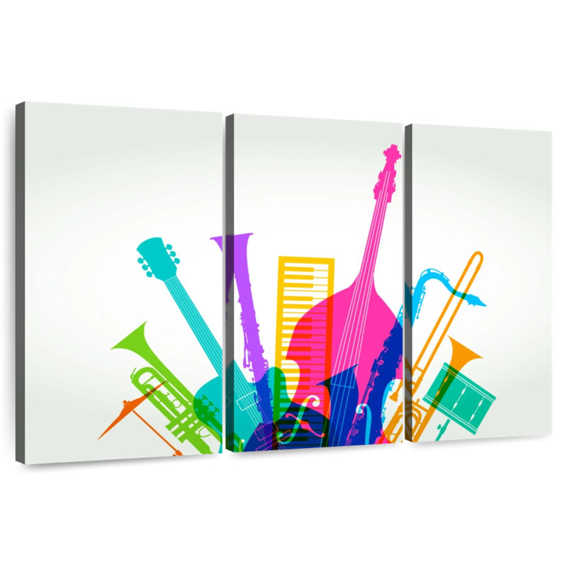 Abarca Colourful Jazz Instruments, 32" H x 50" W