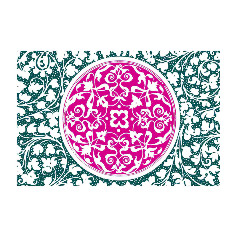 «Boho Tapisserie Medallion», impression sur toile tendue, H 12 po x l 18 po