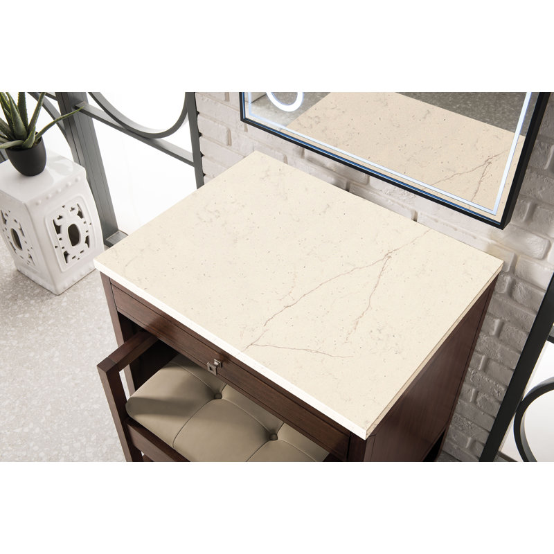 Meuble-lavabo simple 30 po Athens, Blanc brillant / Marfil éternel
