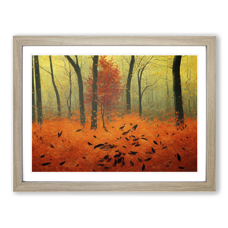 Beauteous Autumn Forest - Print, 46cm H x 64cm W x 2cm D, Oak