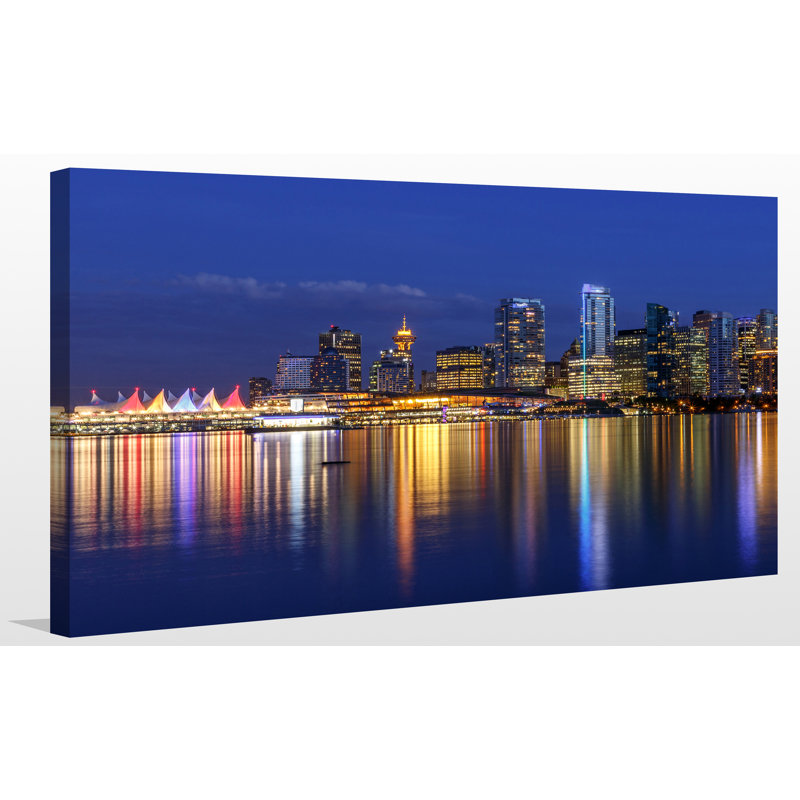 « vancouver horizon », reproduction de photo sur toile tendue, H 36 po x l 60 po x P 1,5 po