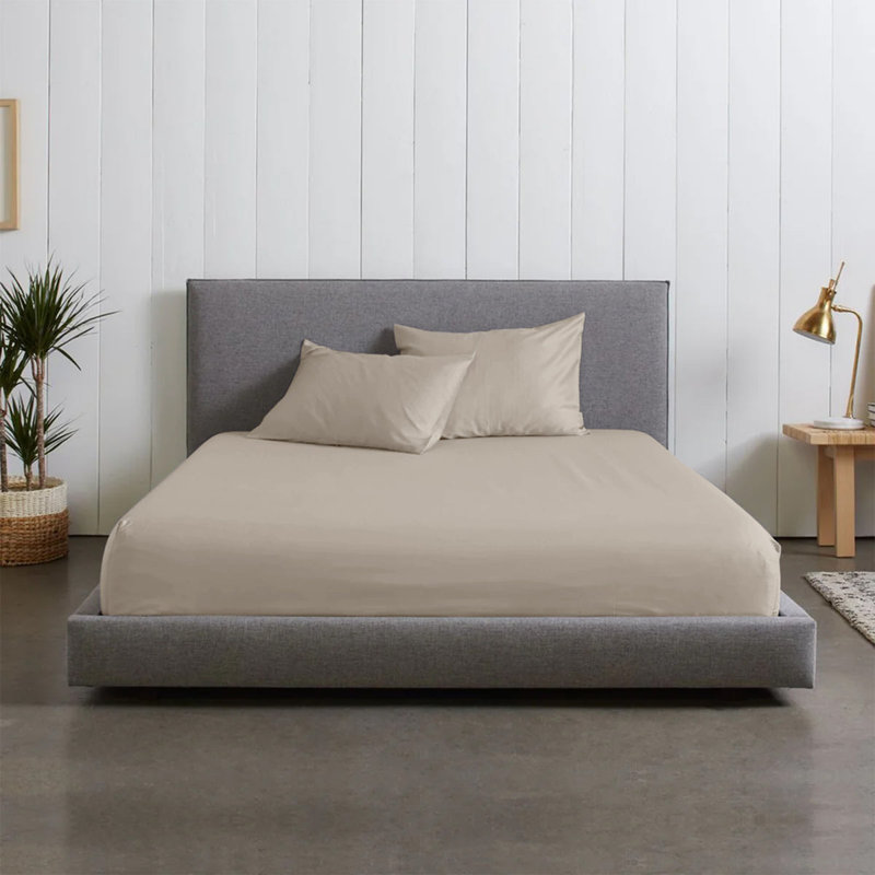 Microfiber Brushed Fitted Sheet, Beige, Single (3')